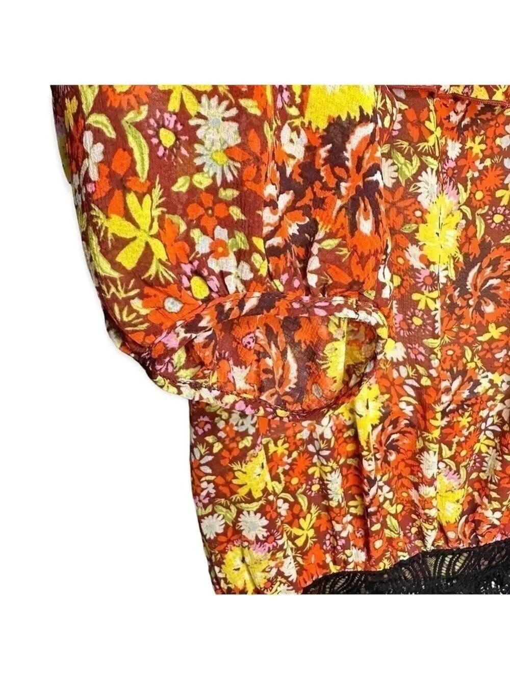 Intimately Free People Floral Lace Bodysuit Size L
